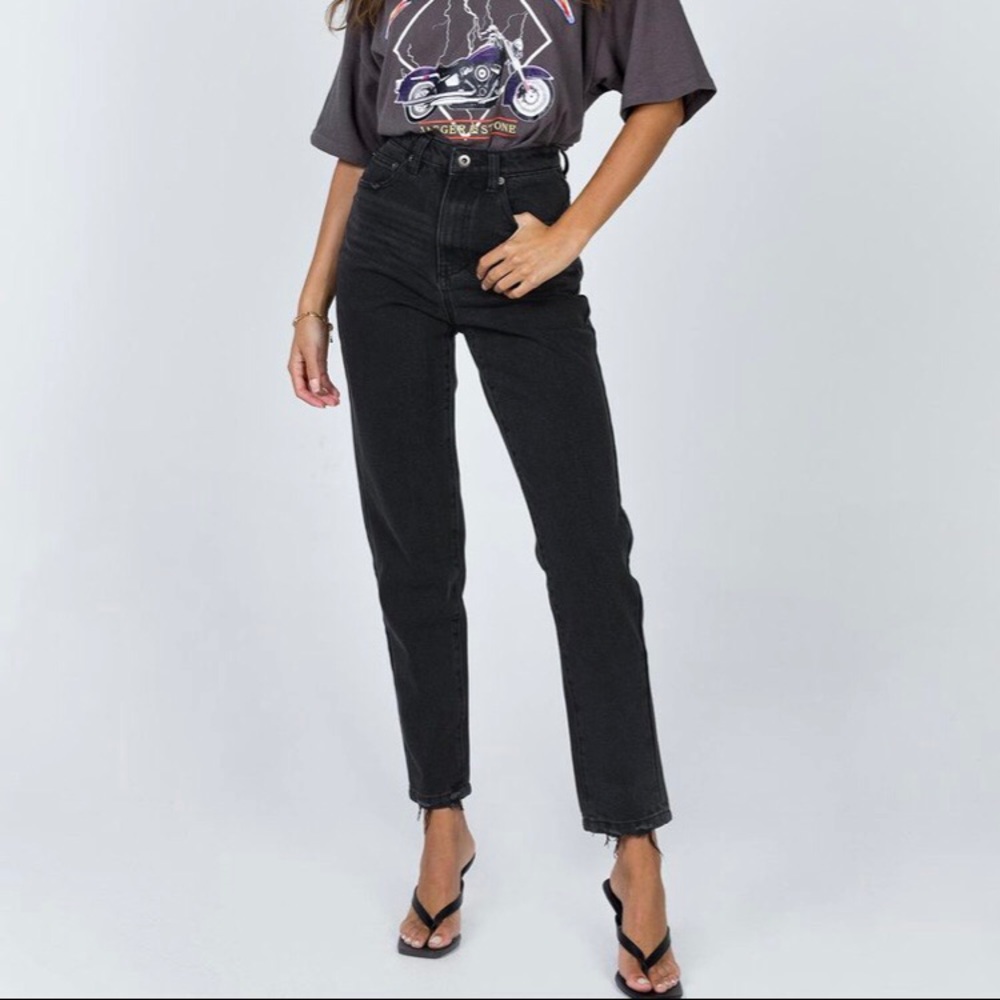 princess polly black straight leg jeans